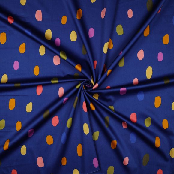Satin de coton "Summer Spot" de Nerida Hansen (bleu-orange/jaune)