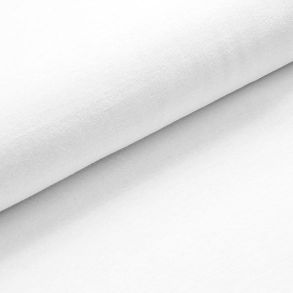 Tissu bord côte bio lisse "Ben" - tubulaire (blanc)