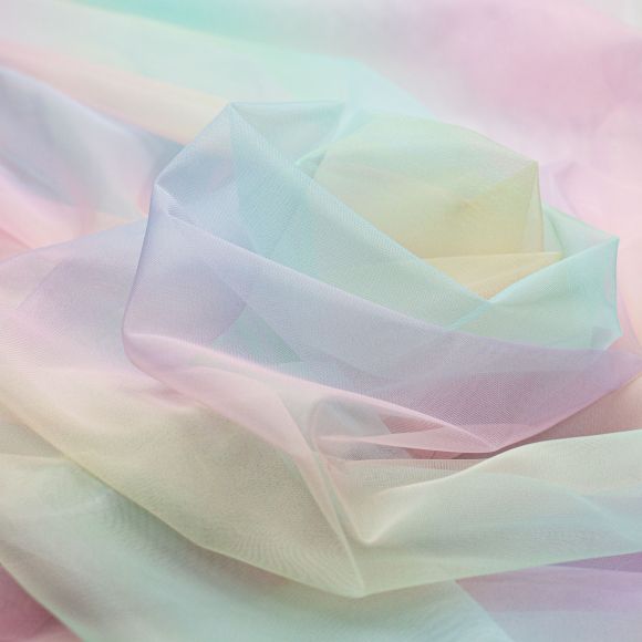 Tulle "Soft Pastell Rainbow" (menthe/rose)