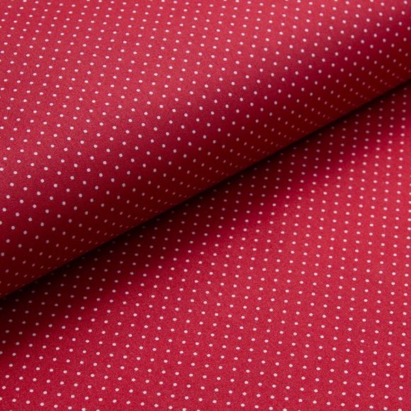 90 cm reste // Toile cirée - coton enduit "Points minuscules" (rouge-blanc)
