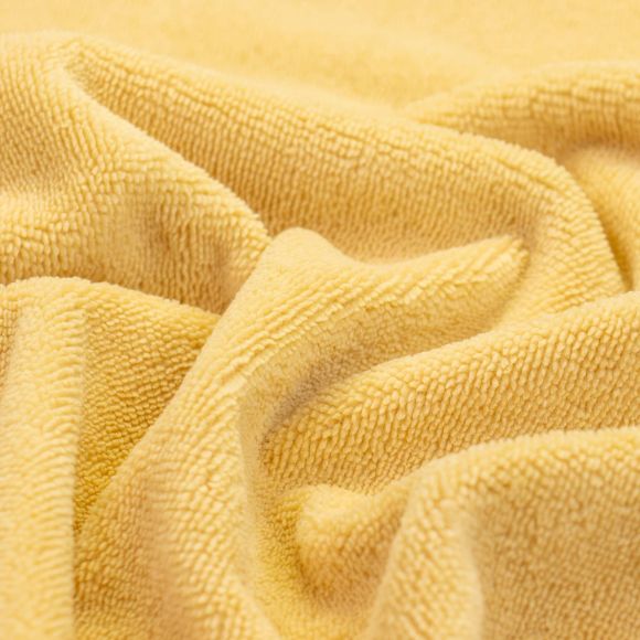 Tissu éponge bambou/coton - uni "Wellness" (jaune clair)