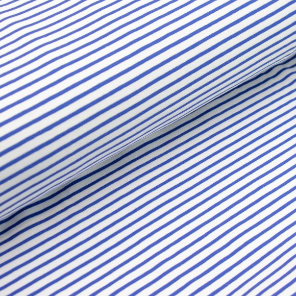 Jersey de coton "Rayures" (blanc/bleu cobalt)