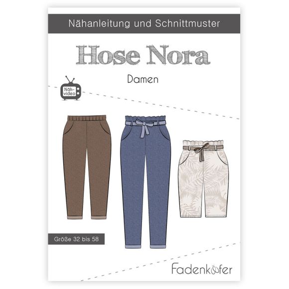 Schnittmuster - Damen Hose "Nora" Gr. 32-58 von fadenkäfer
