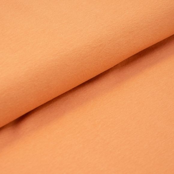 Tissu bord côte bio lisse "Ben" - tubulaire (orange pâle)