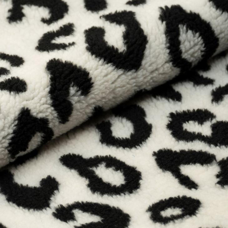 Leopardenplüsch | Softer Leo-Teddyplüsch-Stoff online kaufen - kreando.ch