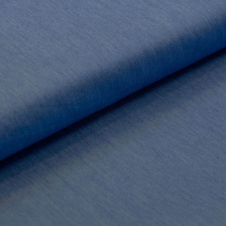 Tissu jean - chambray de coton "Denim Stretch" (bleu jean clair)