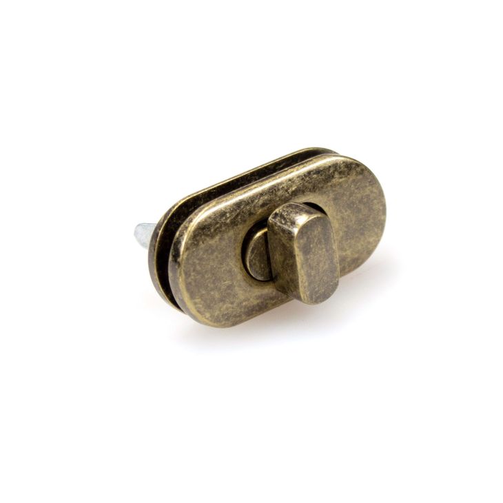 Fermoir tourniquet pour sacs - ovale "Métal" - 35 mm (laiton antique)  acheter en ligne | kreando.ch